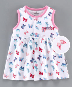 100% Cotton interlock Frock With Butterfly print