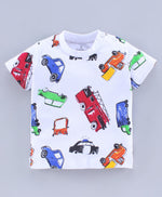 Load image into Gallery viewer, Smart &amp; Comfortable Denim Dungaree With T-Shirt Car Embroidery
