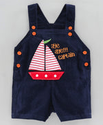 Load image into Gallery viewer, Smart &amp; Comfortable Corduroy Dungaree With T-Shirt Boat Embroidery
