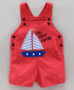 Load image into Gallery viewer, Smart &amp; Comfortable Corduroy Dungaree With T-Shirt Boat Embroidery
