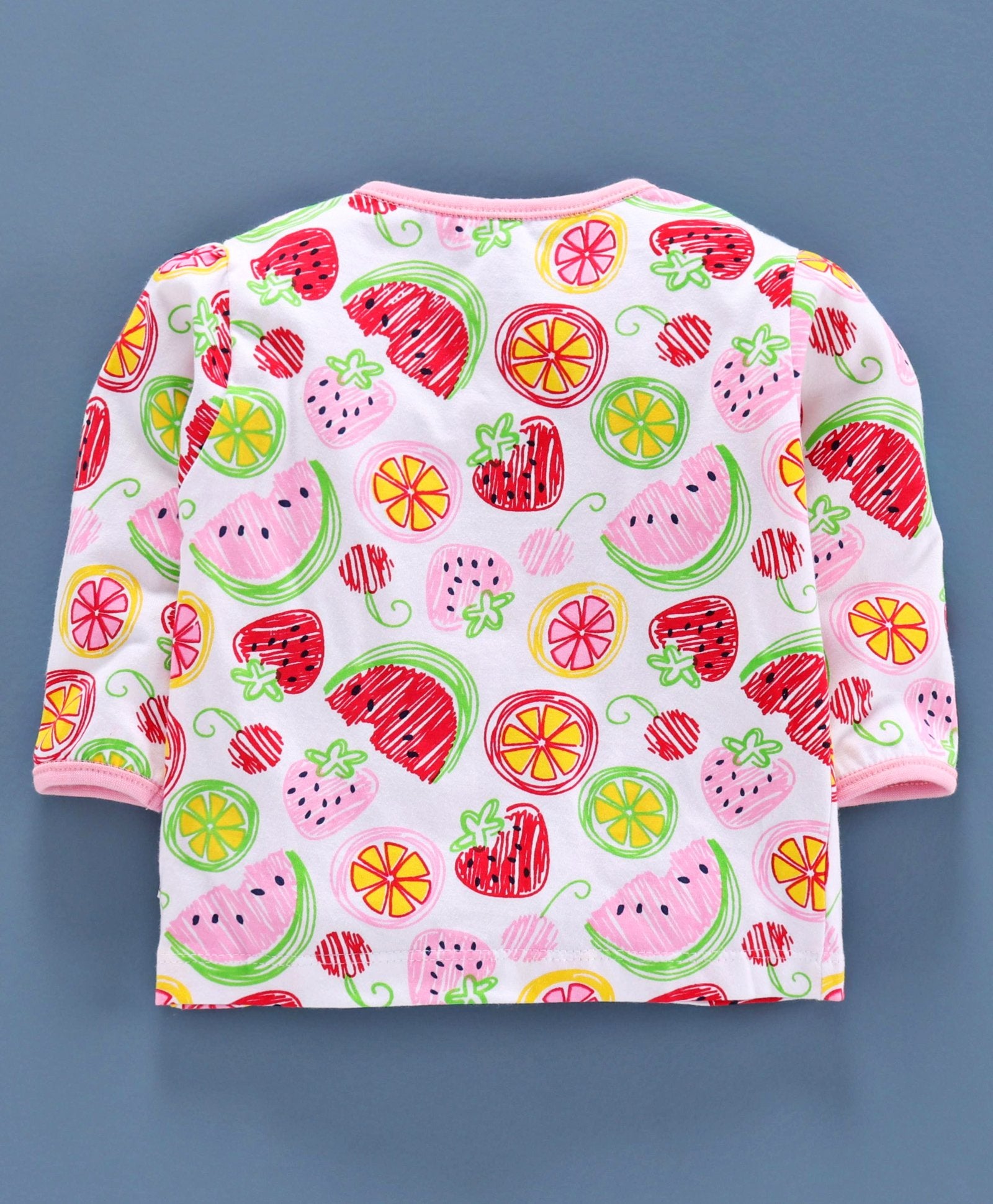 100% Cotton Sinker Full Sleeves Night Suit Watermelon Fruit Print