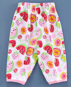 100% Cotton Sinker Full Sleeves Night Suit Watermelon Fruit Print