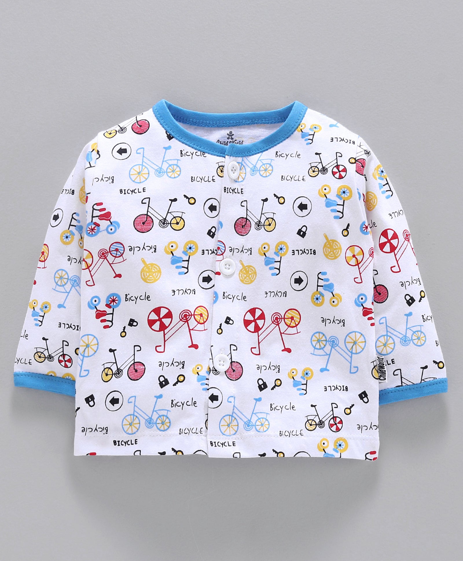 100% Cotton Sinker Full Sleeves Night Suit Bicycle Print