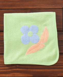 100 % Cotton Terry Bath Towels With Flower Applique