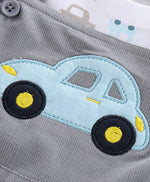 Load image into Gallery viewer, Smart &amp; Comfortable Corduroy Dungaree With T-Shirt Car Embroidery
