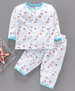 Load image into Gallery viewer, 100% Cotton Sinker Full Sleeves Night Suit Cloud Print
