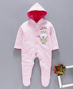 Load image into Gallery viewer, Polywool Winter Wear Full Romper With Cute Kitty Embroidery All Over Heart Print
