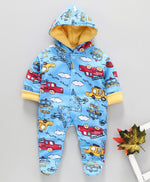 Load image into Gallery viewer, Polywool Winter Wear Full Romper With All Over Car Print
