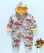 Load image into Gallery viewer, Polywool Winter Wear Full Romper With All Over Car Print
