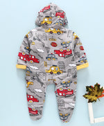 Load image into Gallery viewer, Polywool Winter Wear Full Romper With All Over Car Print
