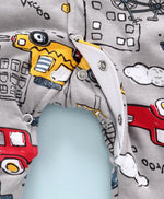 Load image into Gallery viewer, Polywool Winter Wear Full Romper With All Over Car Print
