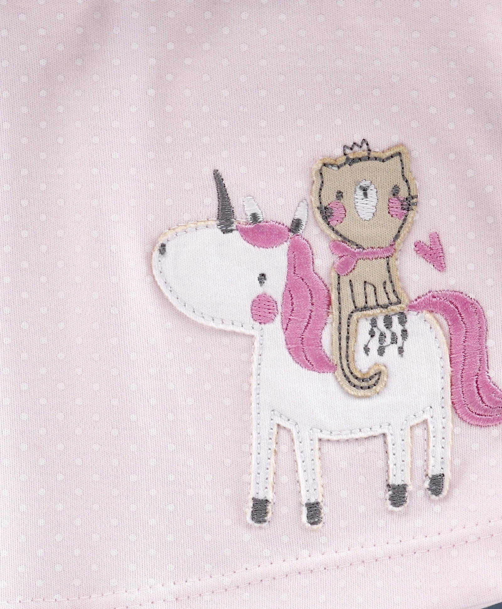 100% Cotton Interlock Frock With Full Sleeves Shrug Unicorn Embroidery