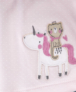 100% Cotton Interlock Frock With Full Sleeves Shrug Unicorn Embroidery