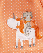 Load image into Gallery viewer, 100% Cotton Interlock Frock With Full Sleeves Shrug Unicorn Embroidery
