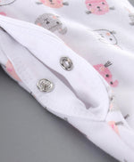 Load image into Gallery viewer, 100% Cotton Fleecy Bunny Print Full Sleeves Hooded &amp; Footed Romper
