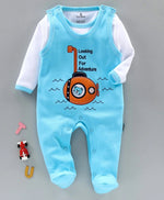 Load image into Gallery viewer, 100% Cotton Fleecy Full Sleeves Romper &amp; T-Shirt With Cute Embroidery
