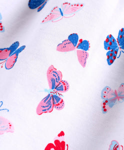 100% Cotton Interlock Half Sleeves Frock Butterfly Print