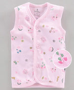 Load image into Gallery viewer, 100% Cotton Interlock Sleeveless Vest Floral Print For New Born To 1 Year Kids
